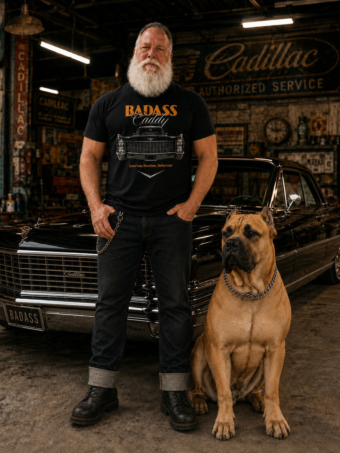 Badass Caddy ’63 Coupe Cruiser Men’s Tee – Black
