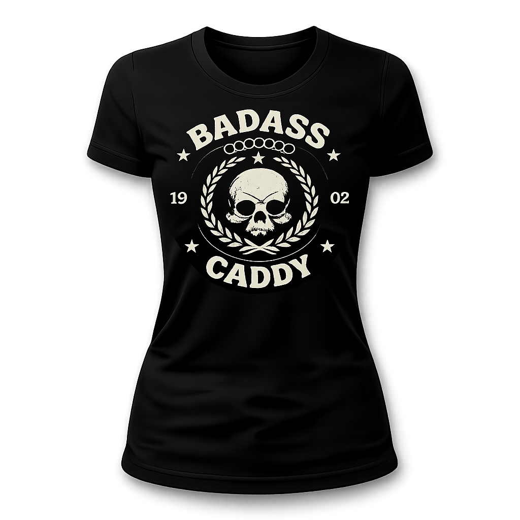Badass Caddy Outlaw Skull Women’s Tee - Black