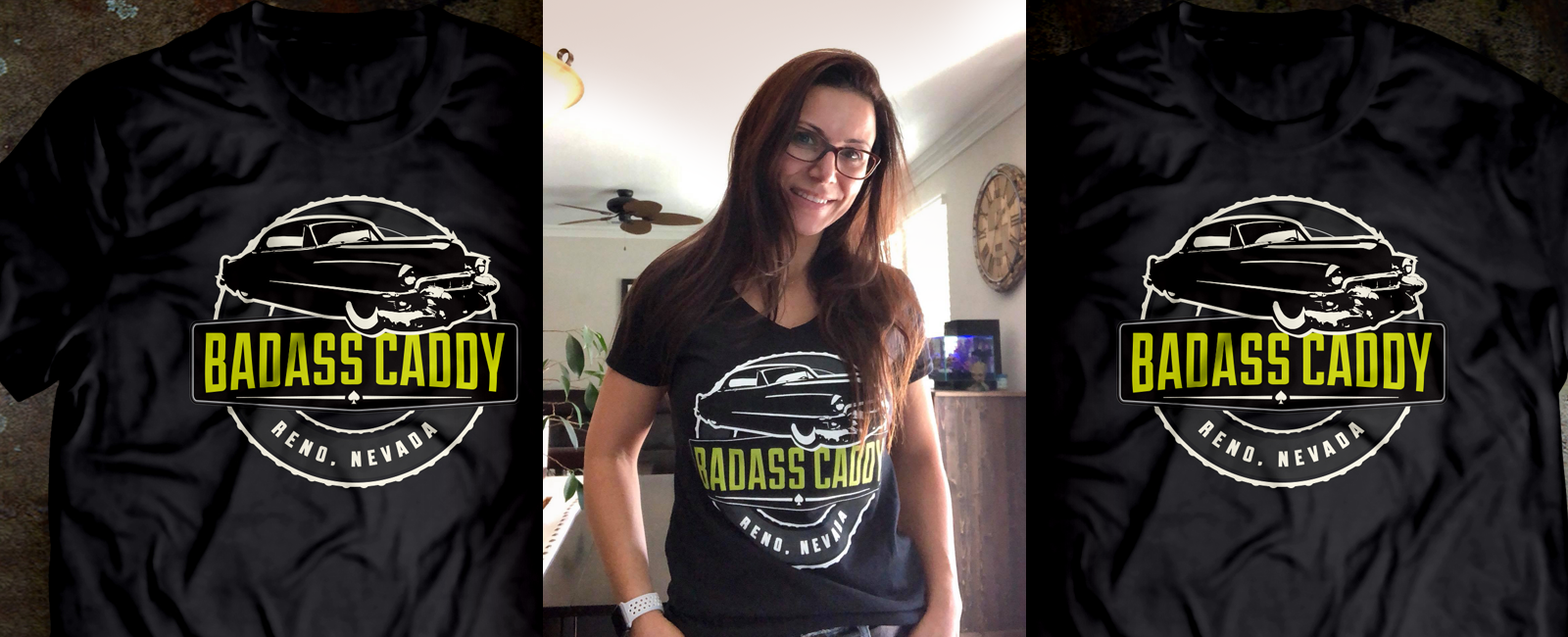 jiu jitsu black belt wearing a badass cadillac t-shirt