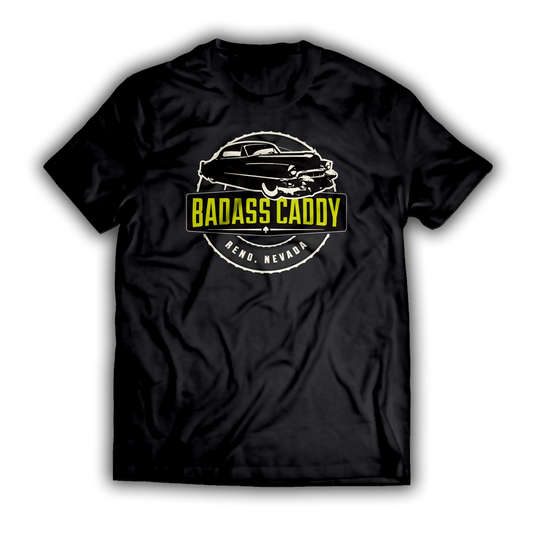 custom badass cadillac t-shirt with a 1953 Cadillac Coupe 